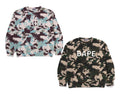 A BATHING APE MAP CAMO CREWNECK RELAXED FIT SWEAT SHIRT