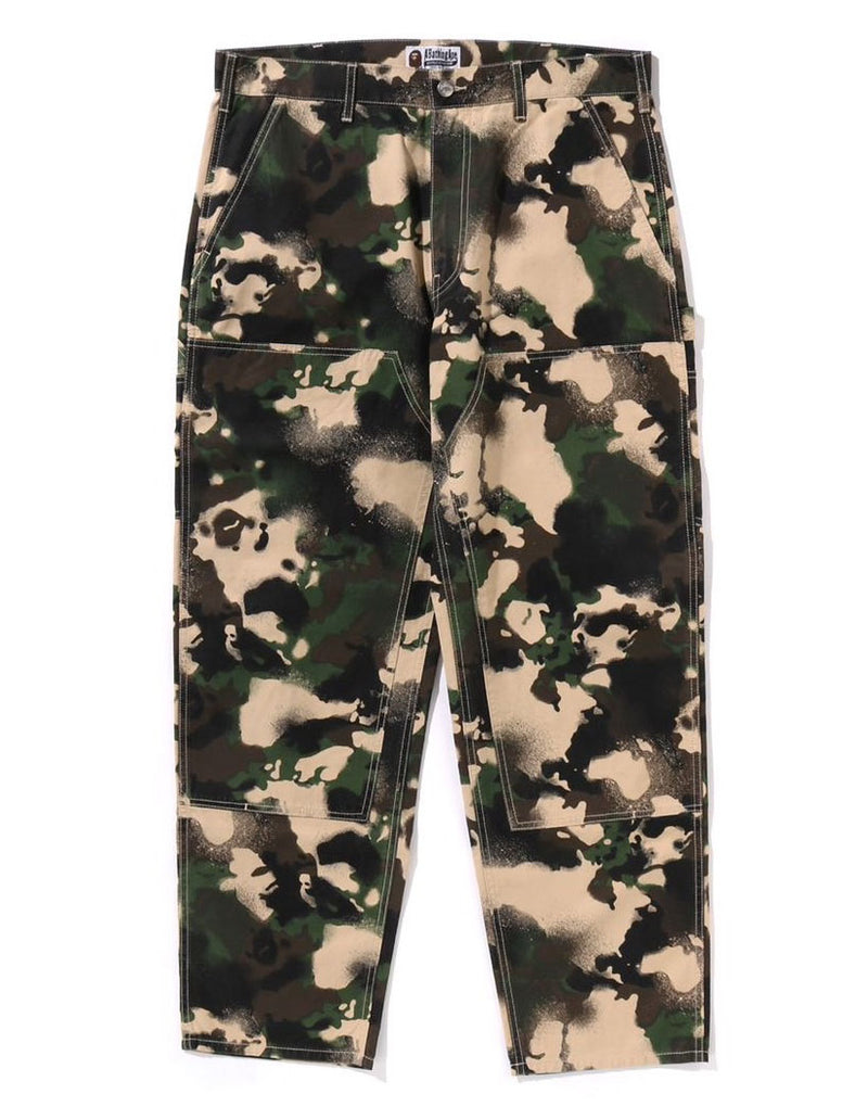 A BATHING APE MAP CAMO RELAXED FIT WORK PANTS