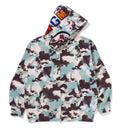 A BATHING APE MAP CAMO SHARK RELAXED FIT FULL ZIP HOODIE