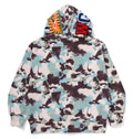 A BATHING APE MAP CAMO SHARK RELAXED FIT FULL ZIP HOODIE