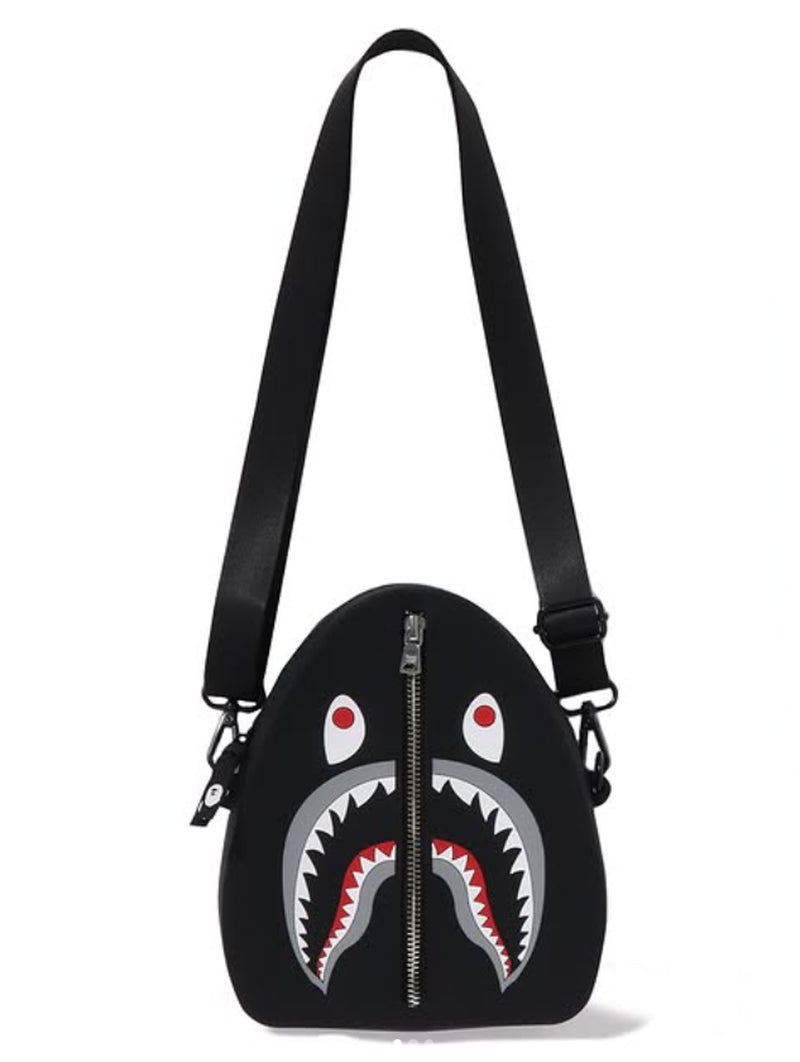 A BATHING APE SHARK SILICON SHOULDER BAG