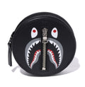 A BATHING APE SHARK LEATHER COIN CASE