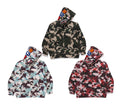 A BATHING APE MAP CAMO SHARK RELAXED FIT FULL ZIP HOODIE