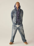 A BATHING APE FAKE PRINT DENIM JACKET