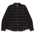 A BATHING APE ONE POINT FLANNEL CHECK RELAXED FIT SHIRT