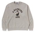 A BATHING APE MAP CAMO COLLEGE RELAXED FIT CREWNECK SWEAT SHIRT