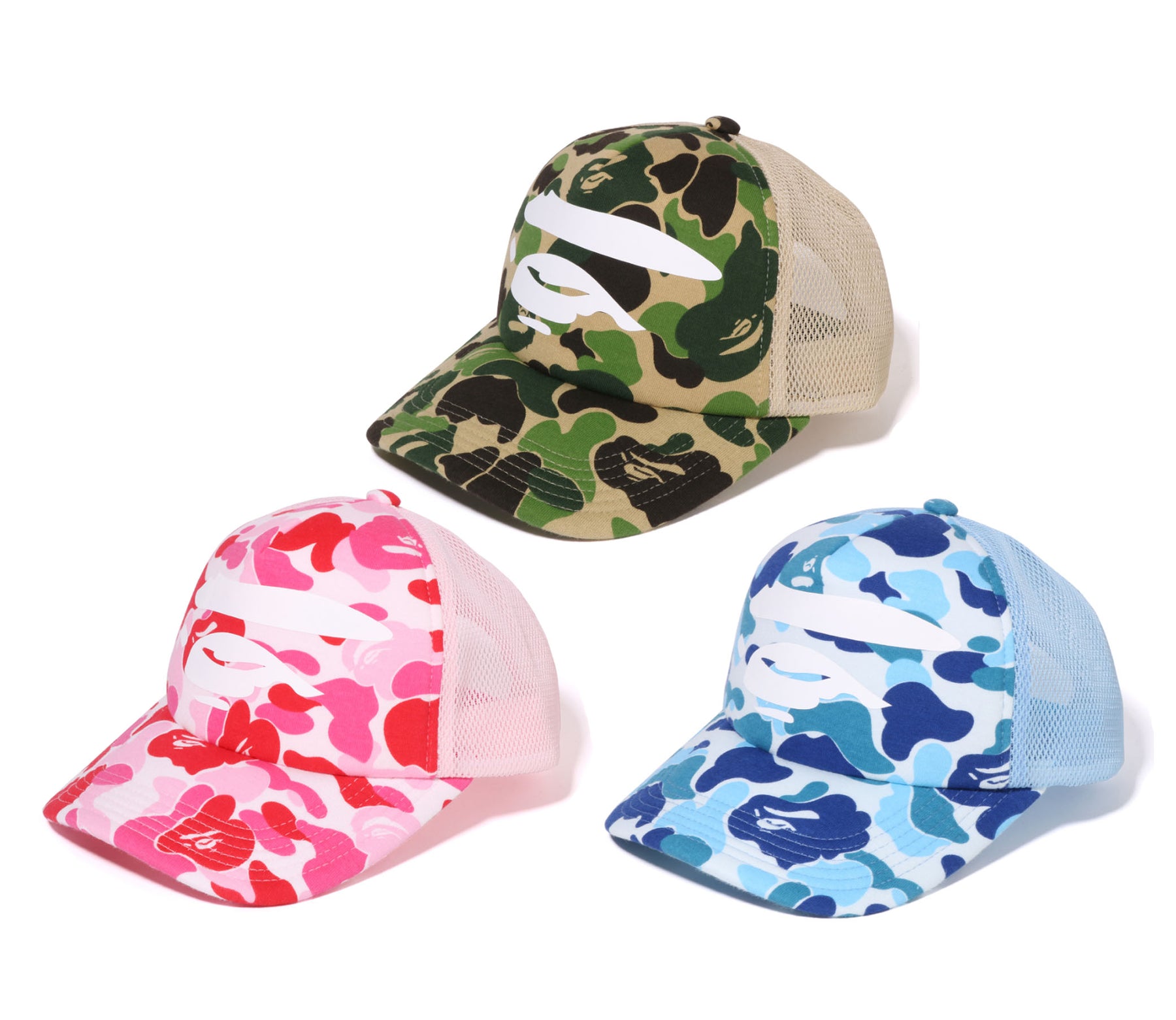 A BATHING APE ABC CAMO APE FACE MESH CAP – happyjagabee store