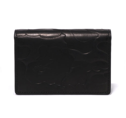 A BATHING APE EMBOSSED LEATHER BUSINESS CARD CASE