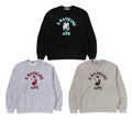 A BATHING APE MAP CAMO COLLEGE RELAXED FIT CREWNECK SWEAT SHIRT