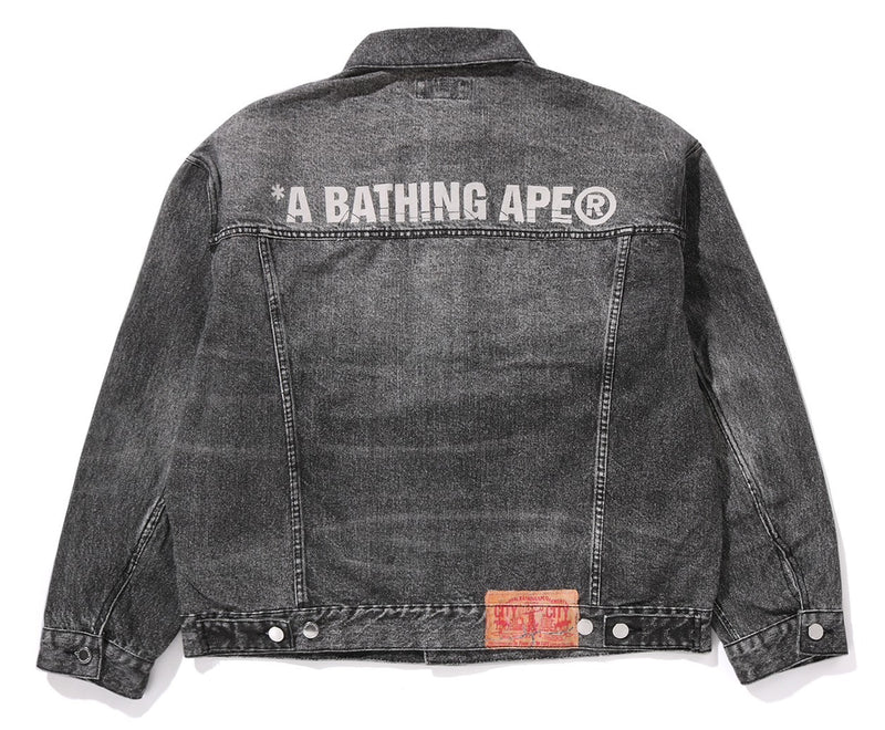 A BATHING APE FAKE PRINT DENIM JACKET