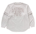 A BATHING APE STRIPE LAYERED SLEEVE L/S BASEBALL SHIRT