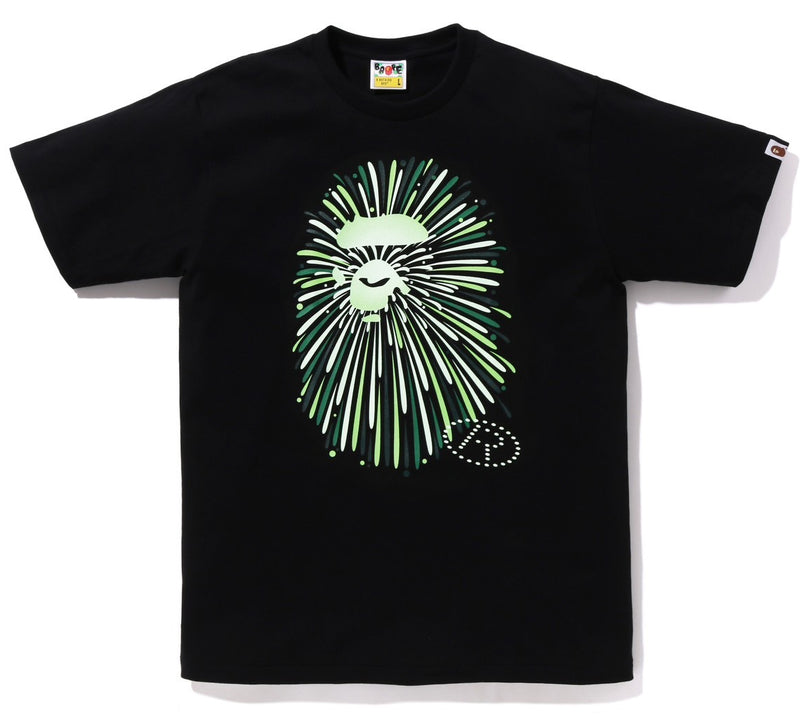 A BATHING APE APE HEAD FIREWORK TEE #1 ( Glow in the Dark )