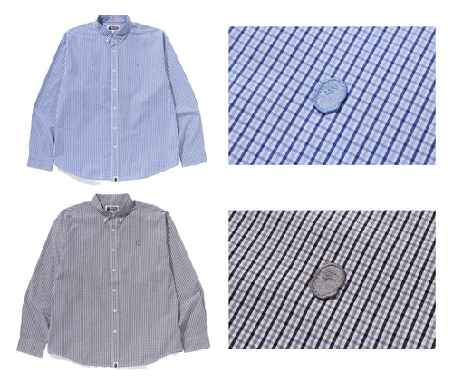 A BATHING APE ONE POINT CHECKED POPLIN L/S SHIRT