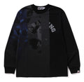 A BATHING APE PATCH WORK PRINT L/S TEE