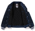 A BATHING APE SOLID CAMO NYC LOGO NYLON VARSITY JACKET