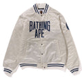 A BATHING APE SOLID CAMO NYC LOGO NYLON VARSITY JACKET