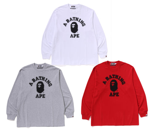 A BATHING APE COLLEGE RELAXED FIT L/S TEE