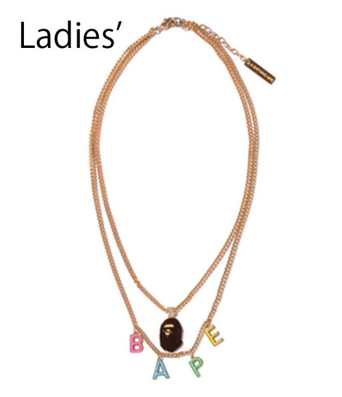 A BATHING APE Ladies' BAPE APE HEAD DOUBLE CHAIN NECKLACE