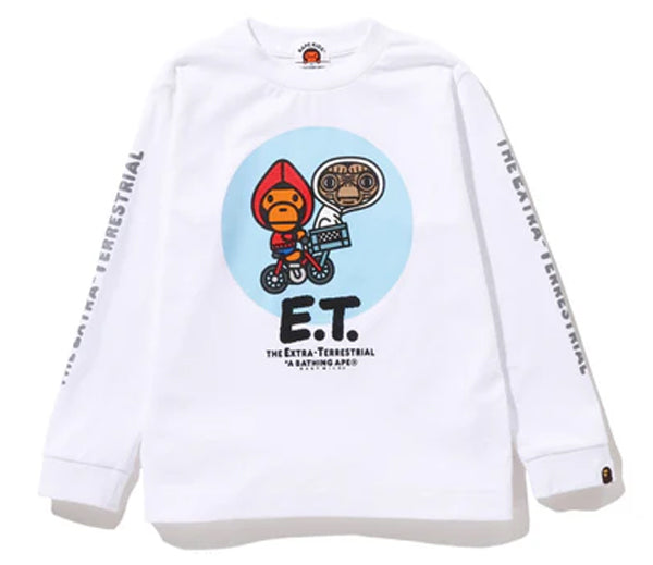 A BATHING APE BAPE KIDS  BAPE X E.T. BABY MILO L/S TEE