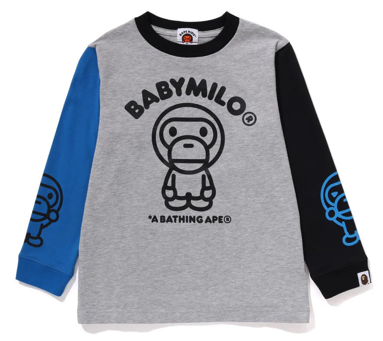 A BATHING APE BAPE KIDS MULTI BABY MILO LS TEE