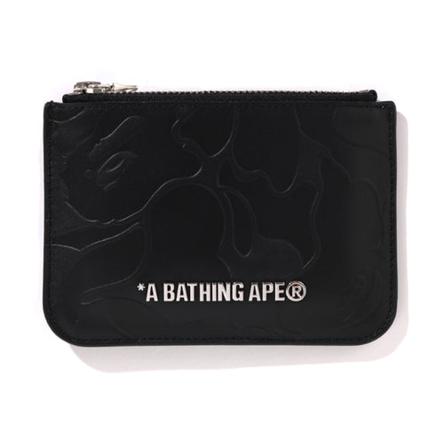 A BATHING APE SOLID CAMO LEATHER POUCH WALLET