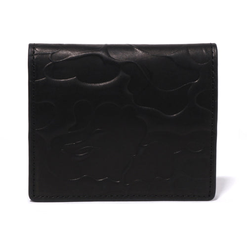 A BATHING APE EMBOSSED LEATHER MINI WALLET