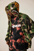 A BATHING APE ABC CAMO CROCHET RELAXED FIT SHARK FULL ZIP HOODIE