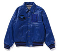 A BATHING APE (B)APE LEATHER VARSITY JACKET