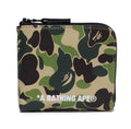 A BATHING APE ABC CAMO MINI ZIPPED WALLET