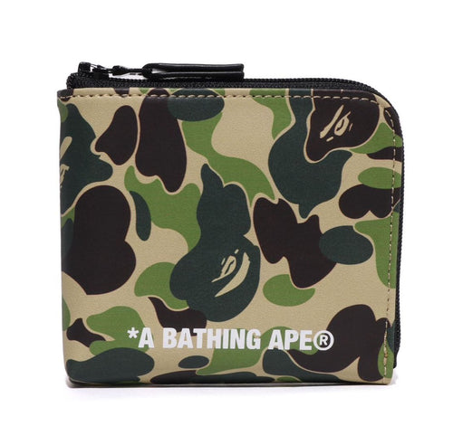 A BATHING APE ABC CAMO MINI ZIPPED WALLET