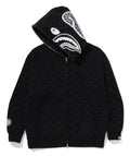 A BATHING APE COLLEGE MONOGRAM RELAXED FIT SHARK FULL ZIP HOODIE