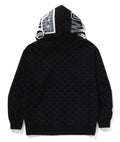 A BATHING APE COLLEGE MONOGRAM RELAXED FIT SHARK FULL ZIP HOODIE