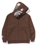 A BATHING APE COLLEGE MONOGRAM RELAXED FIT SHARK FULL ZIP HOODIE