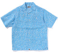 A BATHING APE ABC SEA SURFACE CAMO OPEN COLLAR SS SHIRT