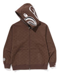 A BATHING APE COLLEGE MONOGRAM RELAXED FIT SHARK FULL ZIP HOODIE