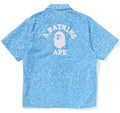 A BATHING APE ABC SEA SURFACE CAMO OPEN COLLAR SS SHIRT