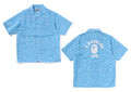 A BATHING APE ABC SEA SURFACE CAMO OPEN COLLAR SS SHIRT