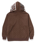 A BATHING APE COLLEGE MONOGRAM RELAXED FIT SHARK FULL ZIP HOODIE