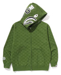 A BATHING APE COLLEGE MONOGRAM RELAXED FIT SHARK FULL ZIP HOODIE