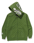 A BATHING APE COLLEGE MONOGRAM RELAXED FIT SHARK FULL ZIP HOODIE