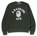 A BATHING APE COLLEGE WAFFLE CREWNECK SWEAT SHIRT