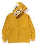 A BATHING APE COLLEGE MONOGRAM RELAXED FIT SHARK FULL ZIP HOODIE