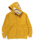 A BATHING APE COLLEGE MONOGRAM RELAXED FIT SHARK FULL ZIP HOODIE