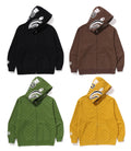 A BATHING APE COLLEGE MONOGRAM RELAXED FIT SHARK FULL ZIP HOODIE