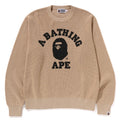 A BATHING APE COLLEGE WAFFLE CREWNECK SWEAT SHIRT