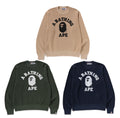 A BATHING APE COLLEGE WAFFLE CREWNECK SWEAT SHIRT