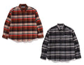 A BATHING APE BAPE CHECK FLANNEL SHIRT