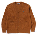 A BATHING APE SOLID CAMO JACQUARD ONE POINT CARDIGAN