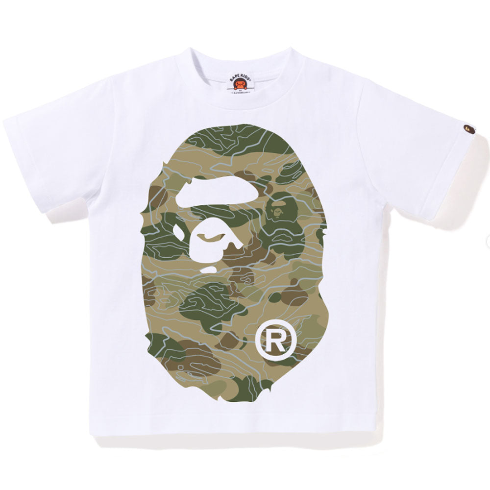 A BATHING APE BAPE KIDS LAYERED LINE CAMO BIG APE HEAD TEE ( KIDS & JU –  happyjagabee store