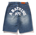 A BATHING APE COLLEGE DENIM SHORTS